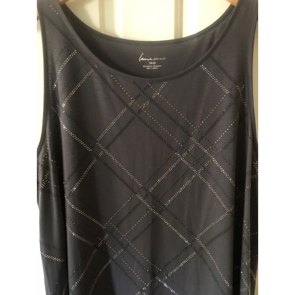 Women's Lane Bryant Blouse Dress Tank Gray with Silver Size 18/20
